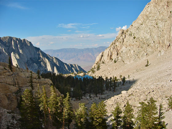 Endless hike down to the campsite 
 as the sun comes down